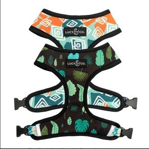 Palm/Aztec  print reversible dog harness🌿